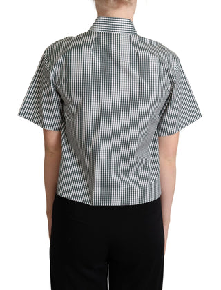 Elegant Checkered Cotton Polo Top - Luxury for You