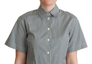 Elegant Checkered Cotton Polo Top - Luxury for You