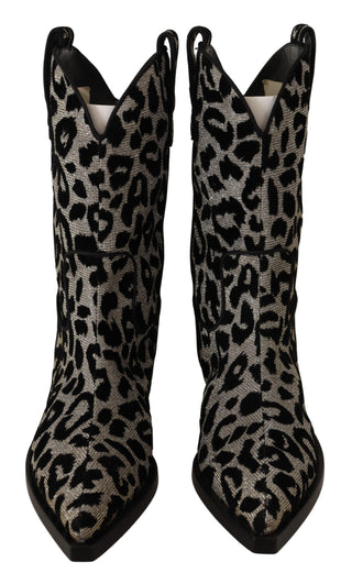 Elegant Leopard Print Mid Calf Boots - Luxury for You