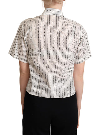 Geometric Elegance Collared Polo Top - Luxury for You