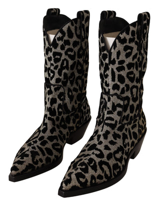 Elegant Leopard Print Mid Calf Boots - Luxury for You