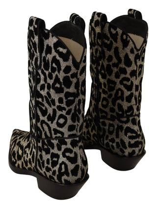 Elegant Leopard Print Mid Calf Boots - Luxury for You