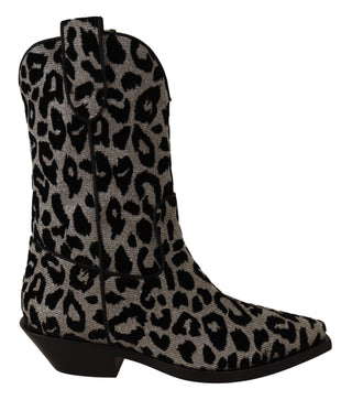 Elegant Leopard Print Mid Calf Boots - Luxury for You