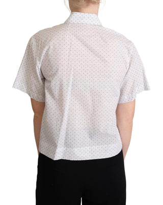 Elegant Polka Dot Cotton Polo Top - Luxury for You