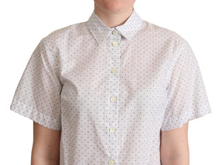 Elegant Polka Dot Cotton Polo Top - Luxury for You