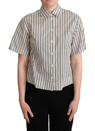 Elegant Striped Cotton Polo Top - Luxury for You