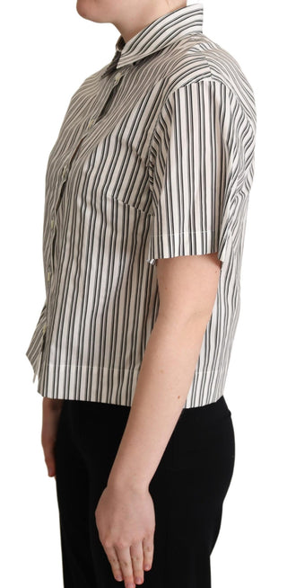 Elegant Striped Cotton Polo Top - Luxury for You