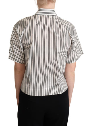 Elegant Striped Cotton Polo Top - Luxury for You