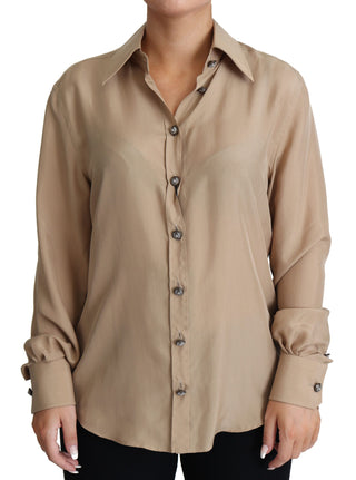 Elegant Beige Silk Shirt - Luxury for You