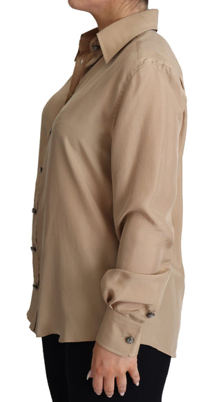 Elegant Beige Silk Shirt - Luxury for You