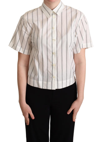 Elegant Striped Cotton Polo Top - Luxury for You