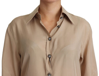 Elegant Beige Silk Shirt - Luxury for You