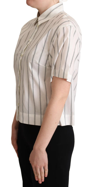 Elegant Striped Cotton Polo Top - Luxury for You