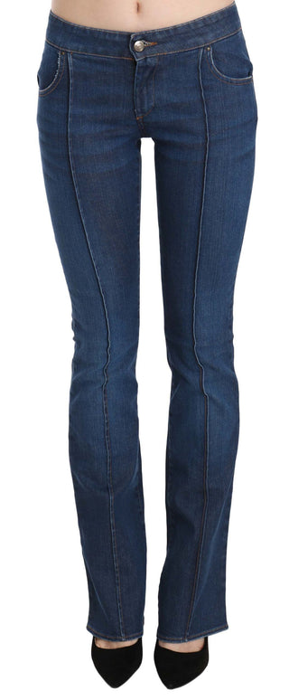 Chic Blue Washed Boot Cut Denim Pants - Luxury for You