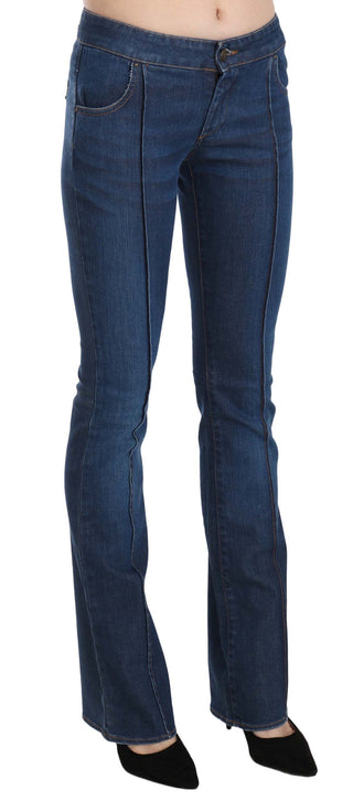 Chic Blue Washed Boot Cut Denim Pants - Luxury for You