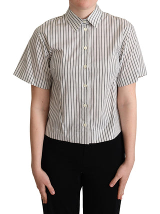 Chic Monochrome Striped Polo Shirt - Luxury for You