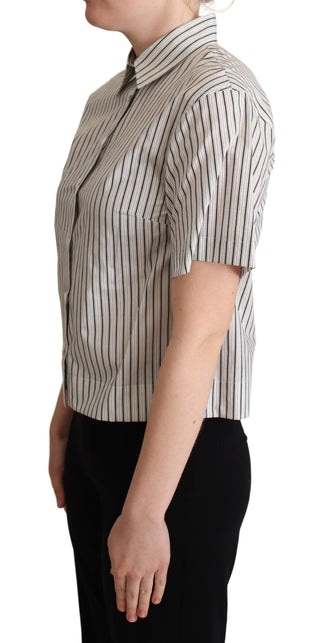 Chic Monochrome Striped Polo Shirt - Luxury for You