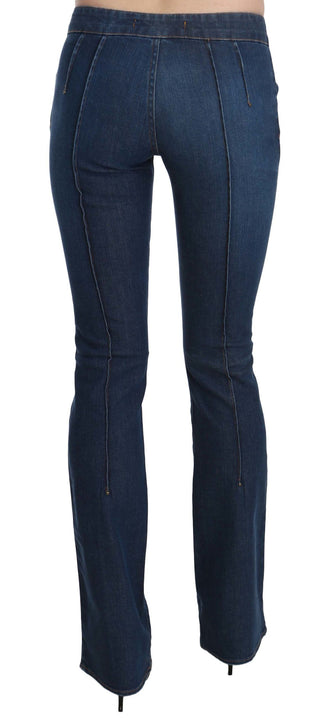 Chic Blue Washed Boot Cut Denim Pants - Luxury for You