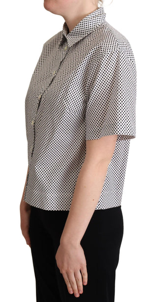 Elegant Polka Dot Cotton Polo Top - Luxury for You