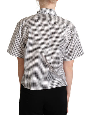 Elegant Polka Dot Cotton Polo Top - Luxury for You