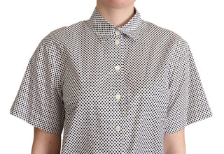 Elegant Polka Dot Cotton Polo Top - Luxury for You