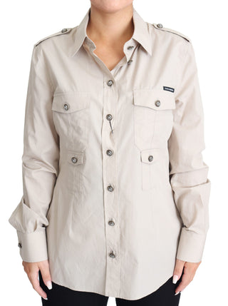 Elegant Beige Cotton Safari Shirt - Luxury for You