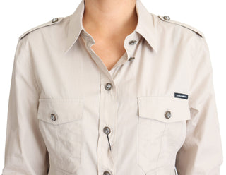 Elegant Beige Cotton Safari Shirt - Luxury for You