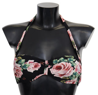 Elegant Black Floral Bikini Top - Luxury for You