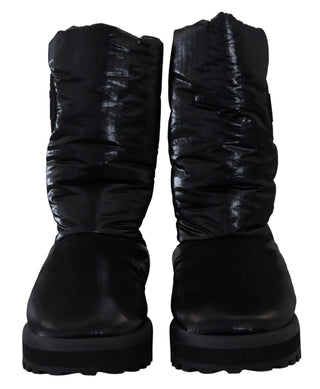 Elegant Mid-calf Boots In Black Polyester