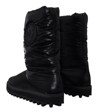 Elegant Mid-calf Boots In Black Polyester