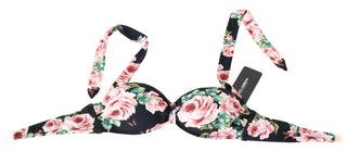 Elegant Black Floral Bikini Top - Luxury for You