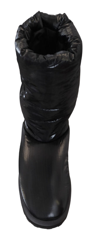 Elegant Mid-calf Boots In Black Polyester