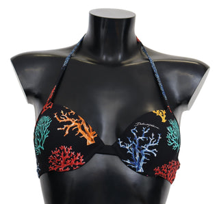 Chic Black Coral Print Bikini Top - Luxury for You