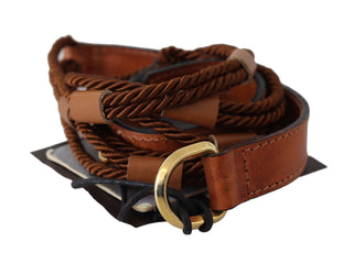 Elegant Braided Leather Belt In Dark Brown - Luxury for You