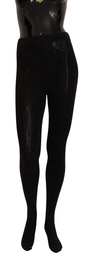 Elegant Black Wool Stretch Tights - Luxury for You