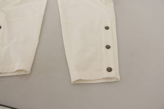 Elegant White High-waist Tapered Trousers