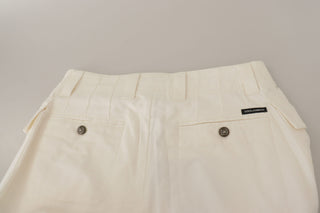 Elegant White High-waist Tapered Trousers