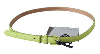 Classic Green Leather Belt With Silver-tone Hardware - Luxury for You