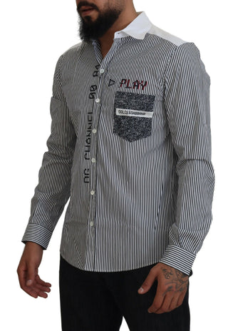 Slim Fit Striped Casual Shirt With Channel Motive