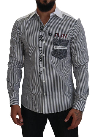 Slim Fit Striped Casual Shirt With Channel Motive