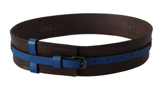 Elegant Brown Leather Belt With Blue Lining - Luxury for You