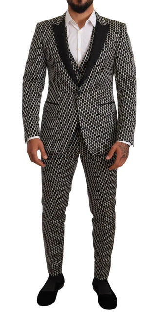 Elegant Martini Black Check Three-piece Suit - Luxury for You