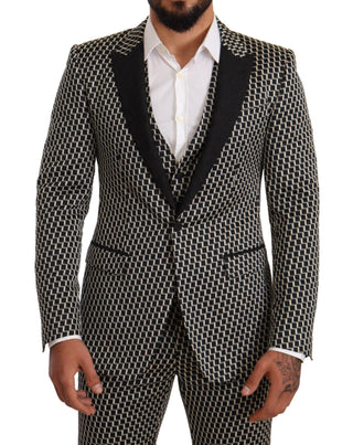 Elegant Martini Black Check Three-piece Suit - Luxury for You