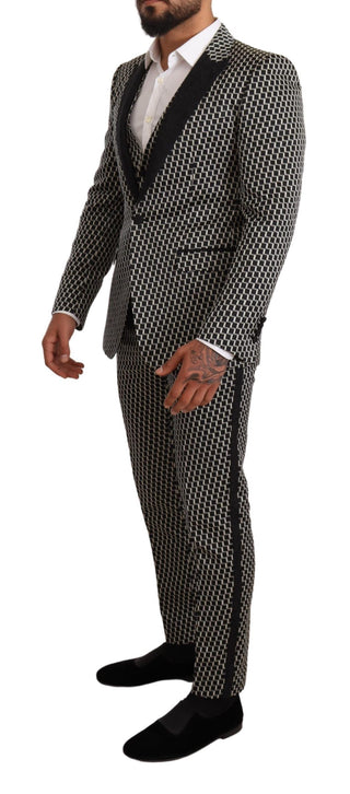 Elegant Martini Black Check Three-piece Suit - Luxury for You