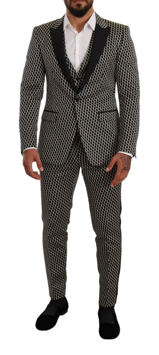 Elegant Martini Black Check Three-piece Suit - Luxury for You