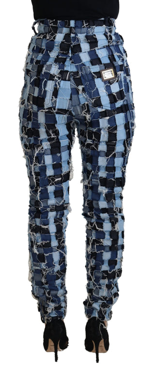 Multicolor Patchwork High-waist Skinny Jeans