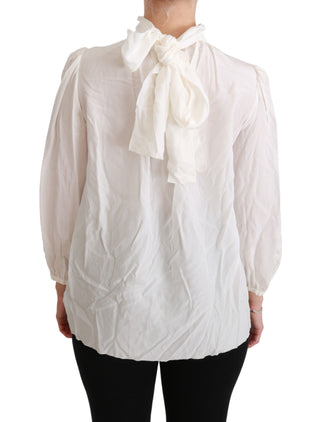 Elegant White Silk Turtle Neck Blouse - Luxury for You