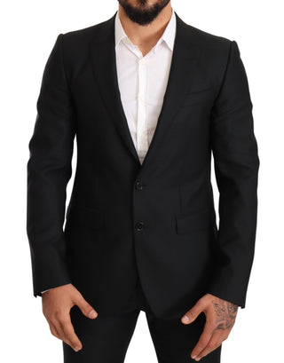 Sleek Black Virgin Wool Martini Suit - Luxury for You