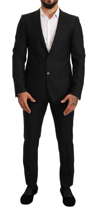 Sleek Black Virgin Wool Martini Suit - Luxury for You