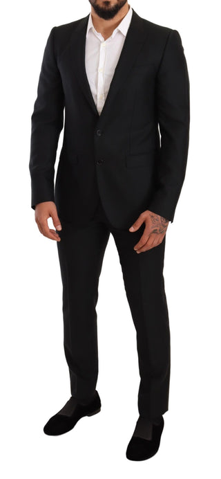 Sleek Black Virgin Wool Martini Suit - Luxury for You